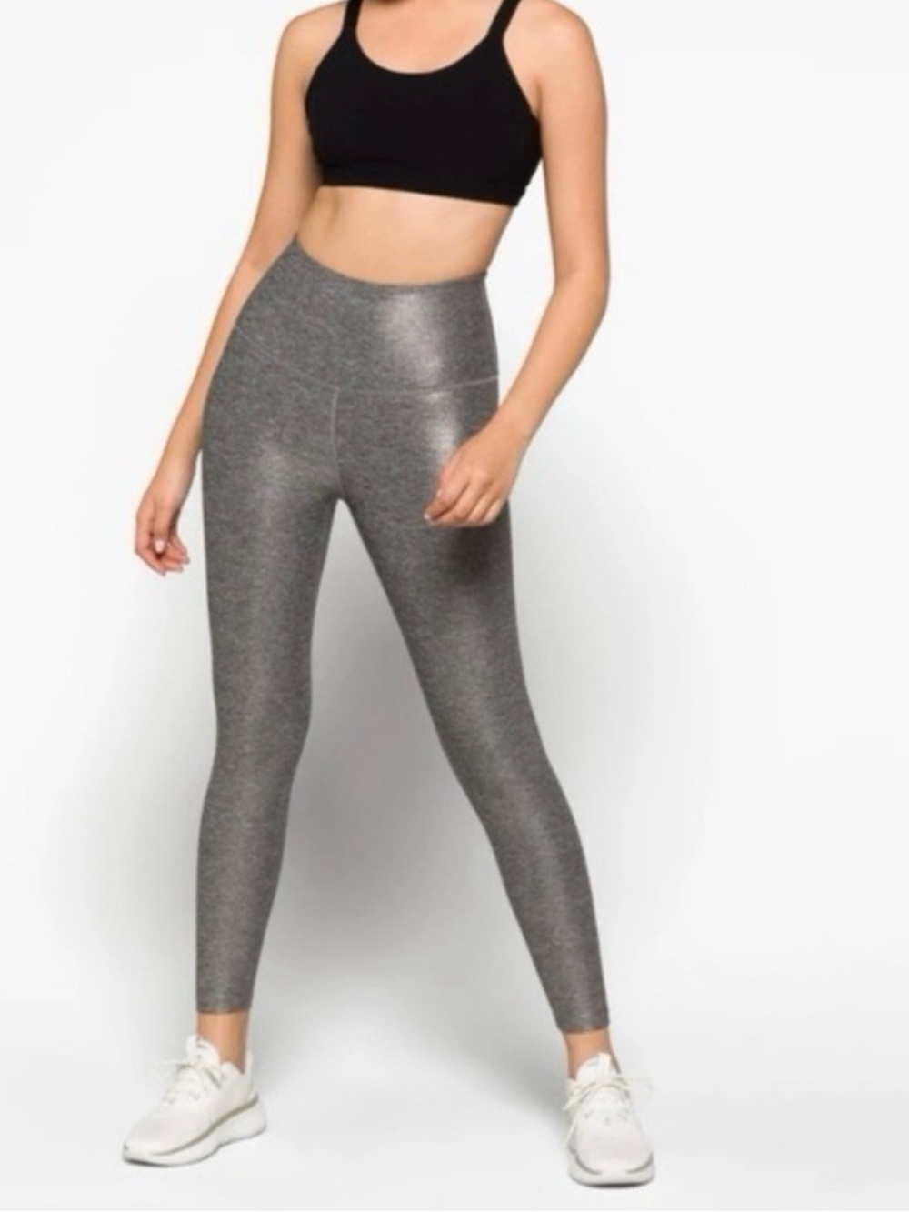 BEYOND YOGA  Dusted High Waist Performance Legging - Shiny Silver SIZE/ SMALL